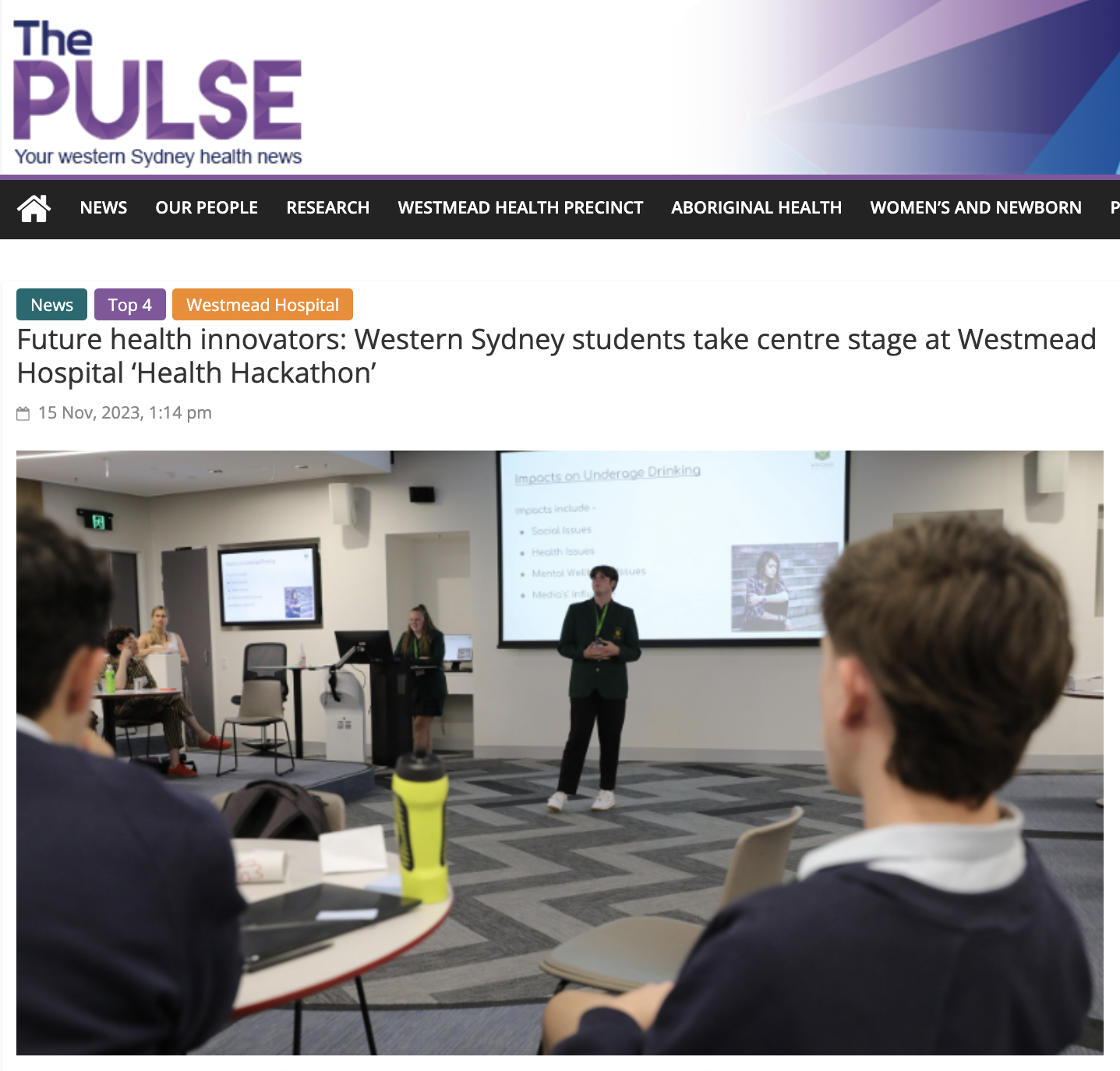 Future health innovators: Western Sydney students take centre stage at Westmead Hospital ‘Health Hackathon’